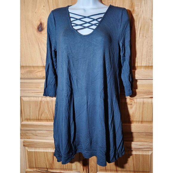 Maurices Blue Tunic Top – Women’s Medium – Crisscross Neckline - Picture 1 of 7